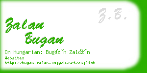 zalan bugan business card